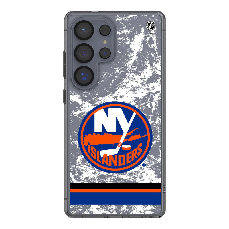 New York Islanders Ice Stripe Galaxy Clear Phone Case for Samsung Galaxy