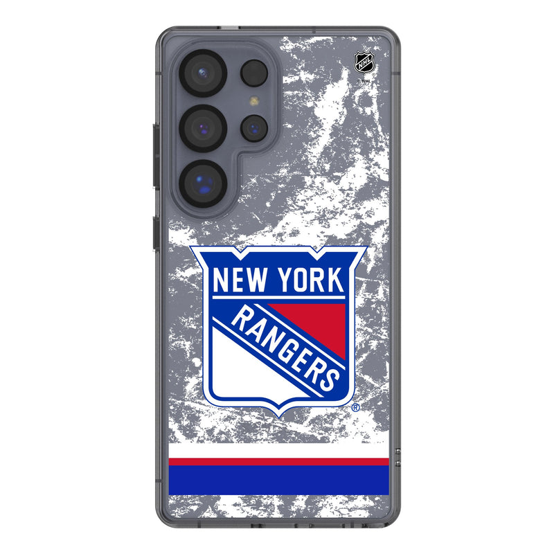 New York Rangers Ice Stripe Galaxy Clear Phone Case for Samsung Galaxy