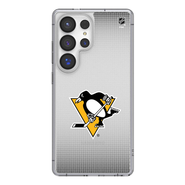 Pittsburgh Penguins Linen Galaxy Clear Phone Case for Samsung Galaxy