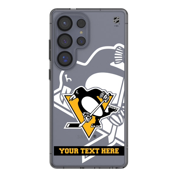 Pittsburgh Penguins Personalized Tilt Galaxy Clear Phone Case for Samsung Galaxy