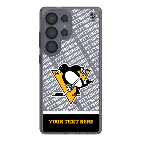 Pittsburgh Penguins Personalized EndZone Plus Galaxy Clear Phone Case for Samsung Galaxy