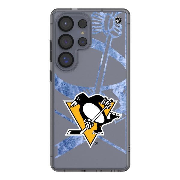 Pittsburgh Penguins Ice Tilt Galaxy Clear Phone Case for Samsung Galaxy