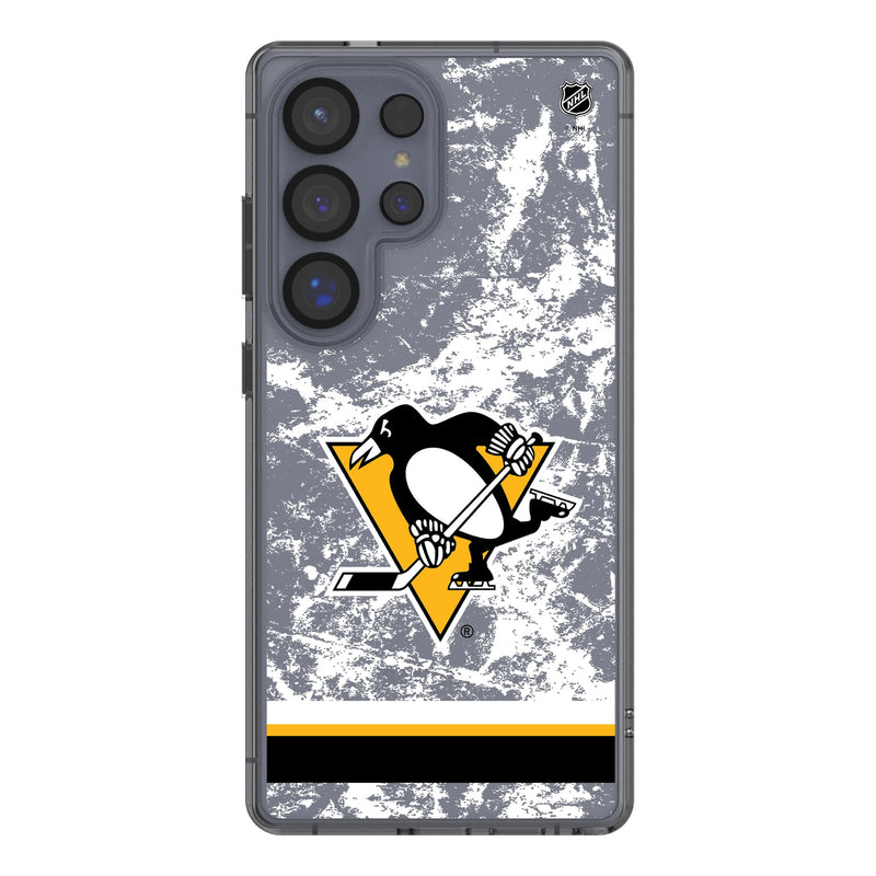 Pittsburgh Penguins Ice Stripe Galaxy Clear Phone Case for Samsung Galaxy