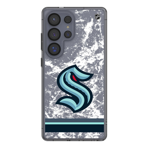 Seattle Kraken Ice Stripe Galaxy Clear Phone Case for Samsung Galaxy
