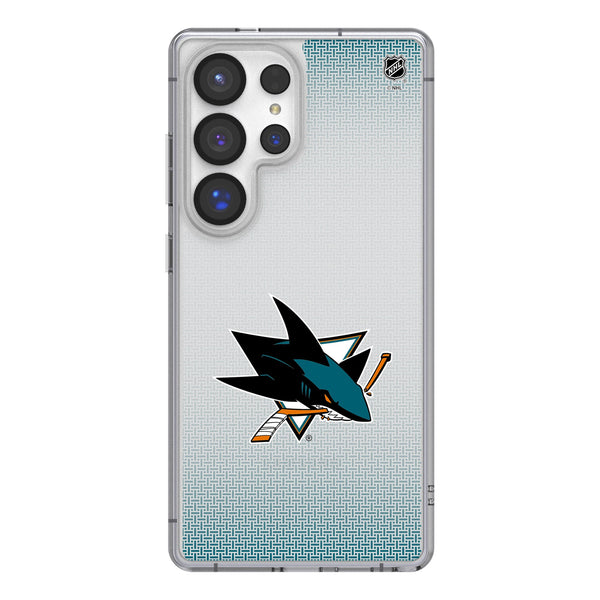 San Jose Sharks Linen Galaxy Clear Phone Case for Samsung Galaxy