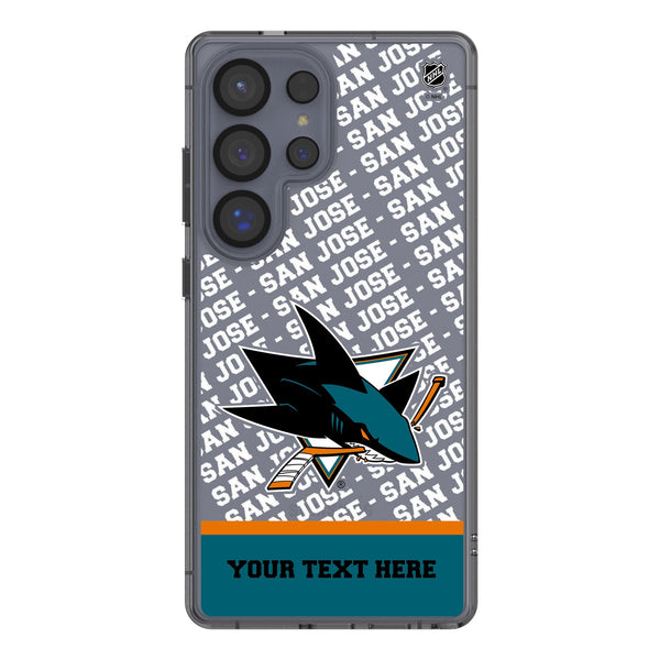 San Jose Sharks Personalized EndZone Plus Galaxy Clear Phone Case for Samsung Galaxy