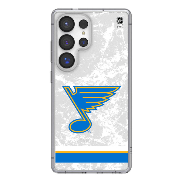 St. Louis Blues Ice Stripe Galaxy Clear Phone Case for Samsung Galaxy