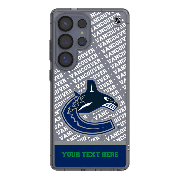 Vancouver Canucks Personalized EndZone Plus Galaxy Clear Phone Case for Samsung Galaxy