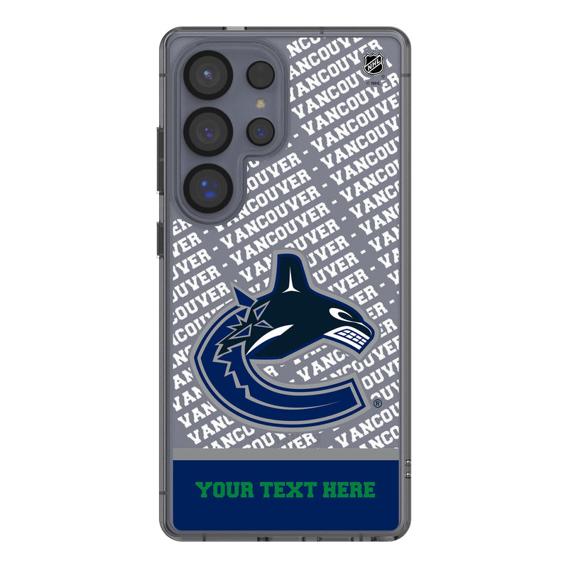 Vancouver Canucks Personalized EndZone Plus Galaxy Clear Phone Case for Samsung Galaxy