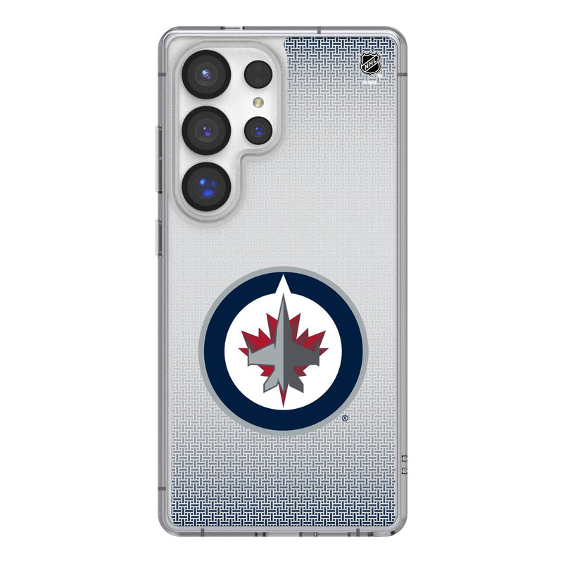 Winnipeg Jets Linen Galaxy Clear Phone Case for Samsung Galaxy