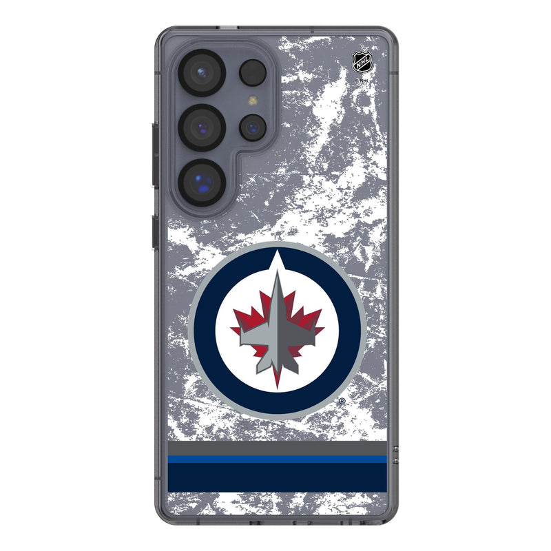 Winnipeg Jets Ice Stripe Galaxy Clear Phone Case for Samsung Galaxy