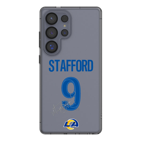 Matthew Stafford Los Angeles Rams 9 Game Tactic Galaxy Clear Phone Case for Samsung Galaxy