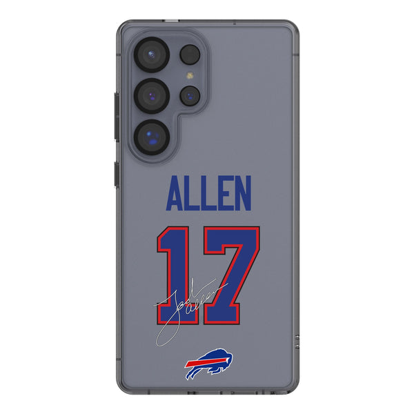 Josh Allen Buffalo Bills 17 Game Tactic Galaxy Clear Phone Case for Samsung Galaxy