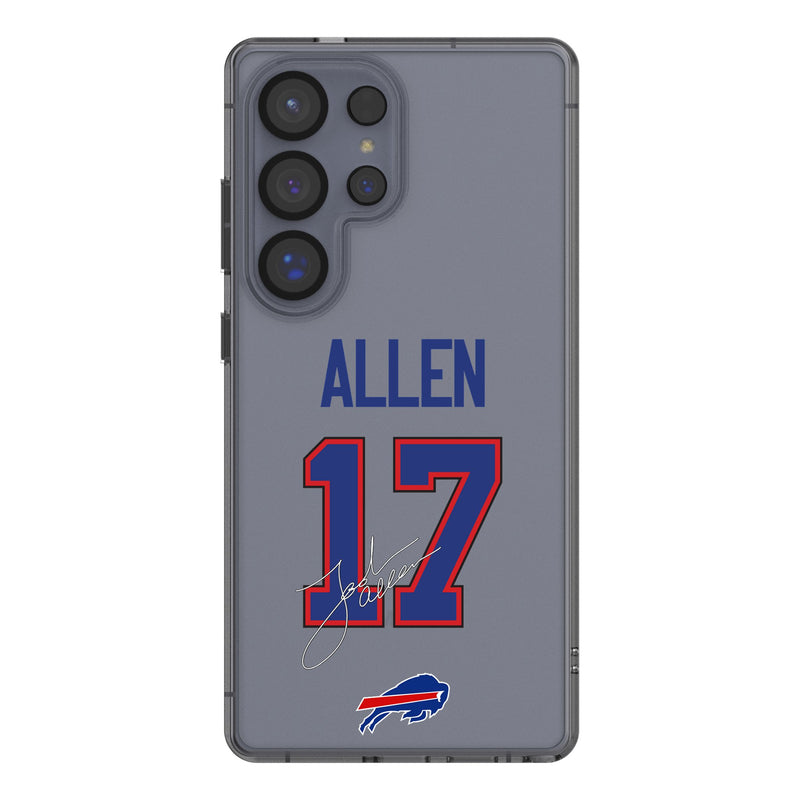 Josh Allen Buffalo Bills 17 Game Tactic Galaxy Clear Phone Case for Samsung Galaxy