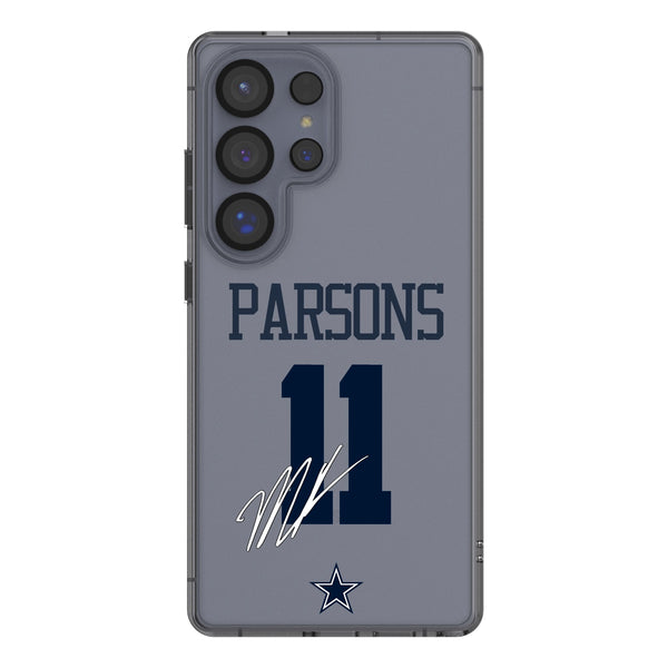 Micah Parsons Dallas Cowboys 11 Game Tactic Galaxy Clear Phone Case for Samsung Galaxy