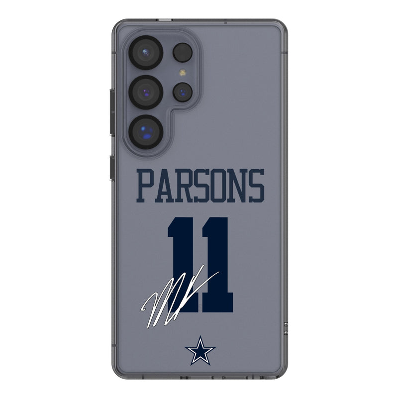 Micah Parsons Dallas Cowboys 11 Game Tactic Galaxy Clear Phone Case for Samsung Galaxy