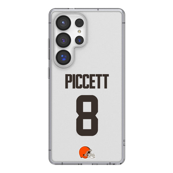 Kenny Pickett Cleveland Browns 8 Game Tactic Galaxy Clear Phone Case for Samsung Galaxy
