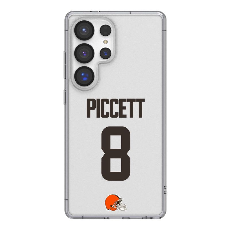 Kenny Pickett Cleveland Browns 8 Game Tactic Galaxy Clear Phone Case for Samsung Galaxy
