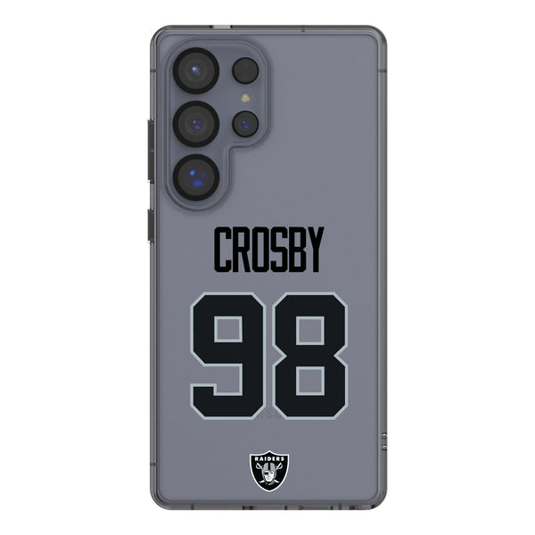 Maxx Crosby Las Vegas Raiders 98 Game Tactic Galaxy Clear Phone Case for Samsung Galaxy