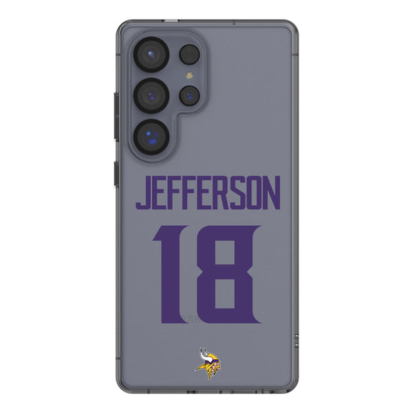 Justin Jefferson Minnesota Vikings 18 Game Tactic Galaxy Clear Phone Case for Samsung Galaxy