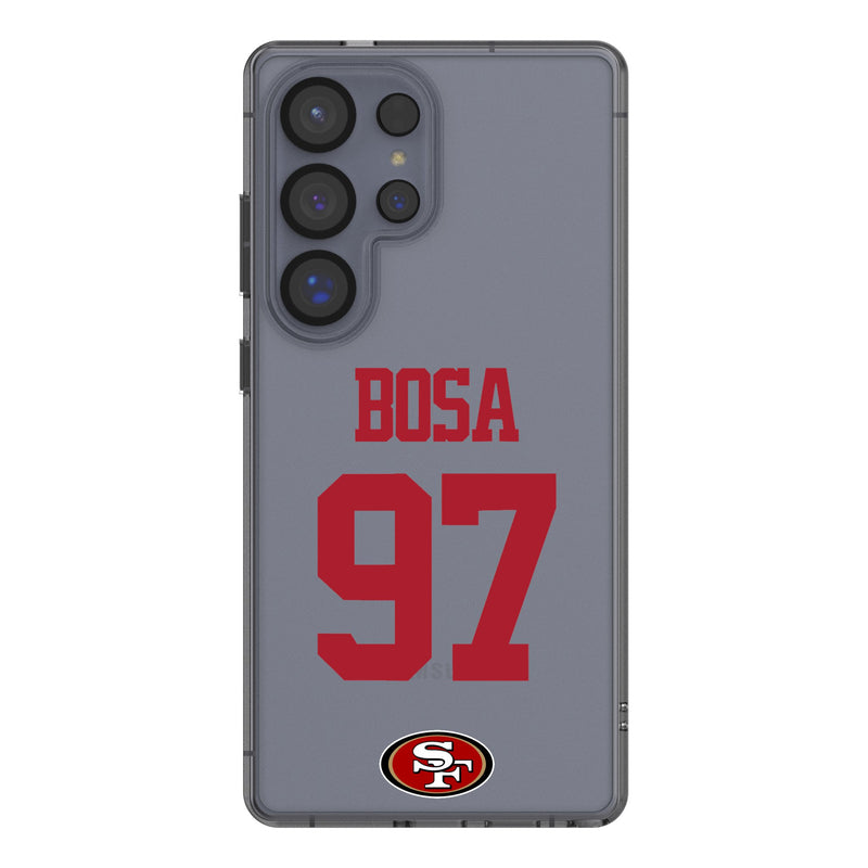 Nick Bosa San Francisco 49ers 97 Game Tactic Galaxy Clear Phone Case for Samsung Galaxy