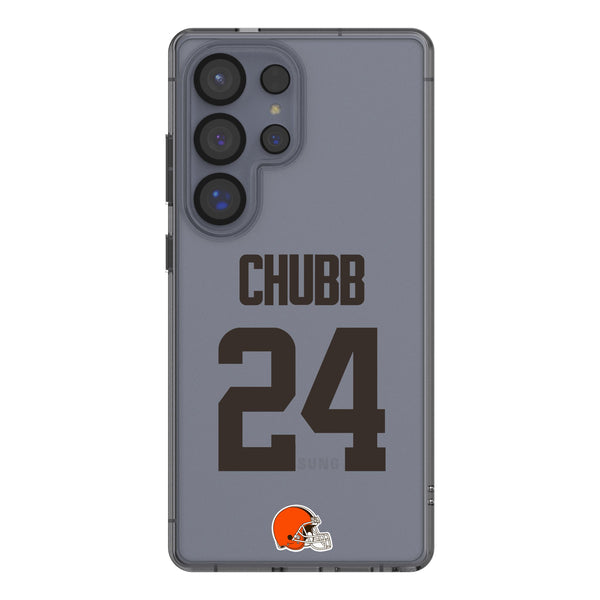 Nick Chubb Cleveland Browns 24 Game Tactic Galaxy Clear Phone Case for Samsung Galaxy