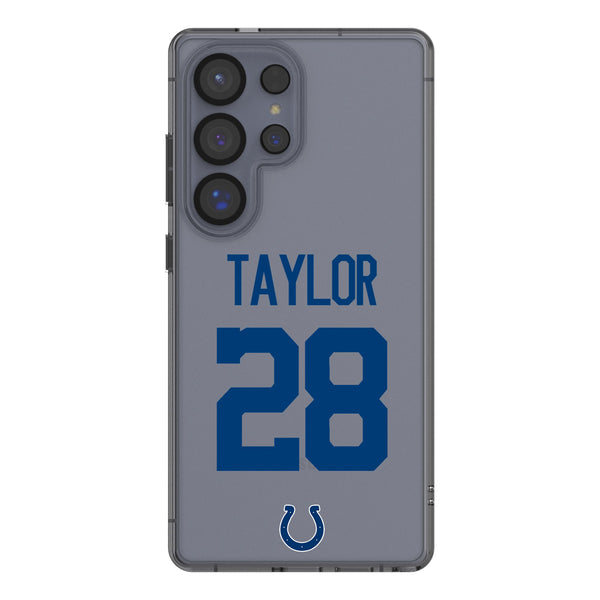 Jonathan Taylor Indianapolis Colts 28 Game Tactic Galaxy Clear Phone Case for Samsung Galaxy