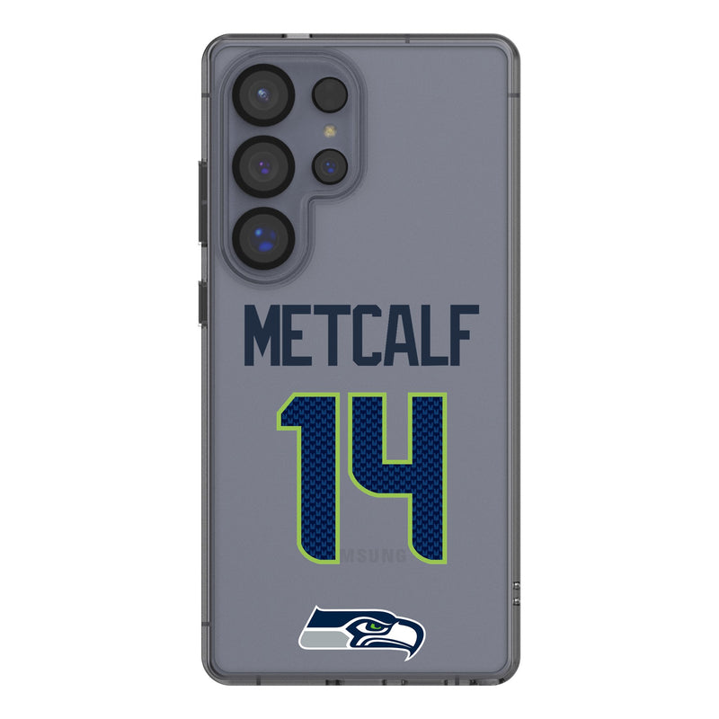 DK Metcalf Seattle Seahawks 14 Game Tactic Galaxy Clear Phone Case for Samsung Galaxy