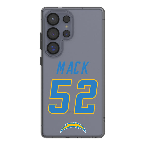 Khalil Mack Los Angeles Chargers 52 Game Tactic Galaxy Clear Phone Case for Samsung Galaxy
