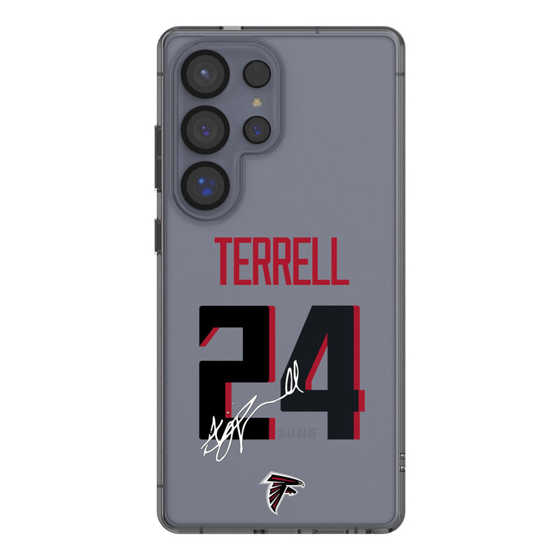 A.J. Terrell Atlanta Falcons 24 Game Tactic Galaxy Clear Phone Case for Samsung Galaxy