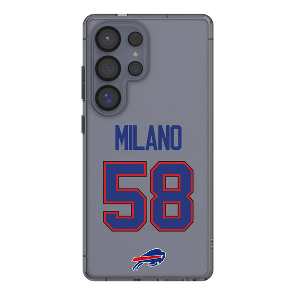 Matt Milano Buffalo Bills 58 Game Tactic Galaxy Clear Phone Case for Samsung Galaxy