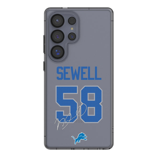 Penei Sewell Detroit Lions 58 Game Tactic Galaxy Clear Phone Case for Samsung Galaxy