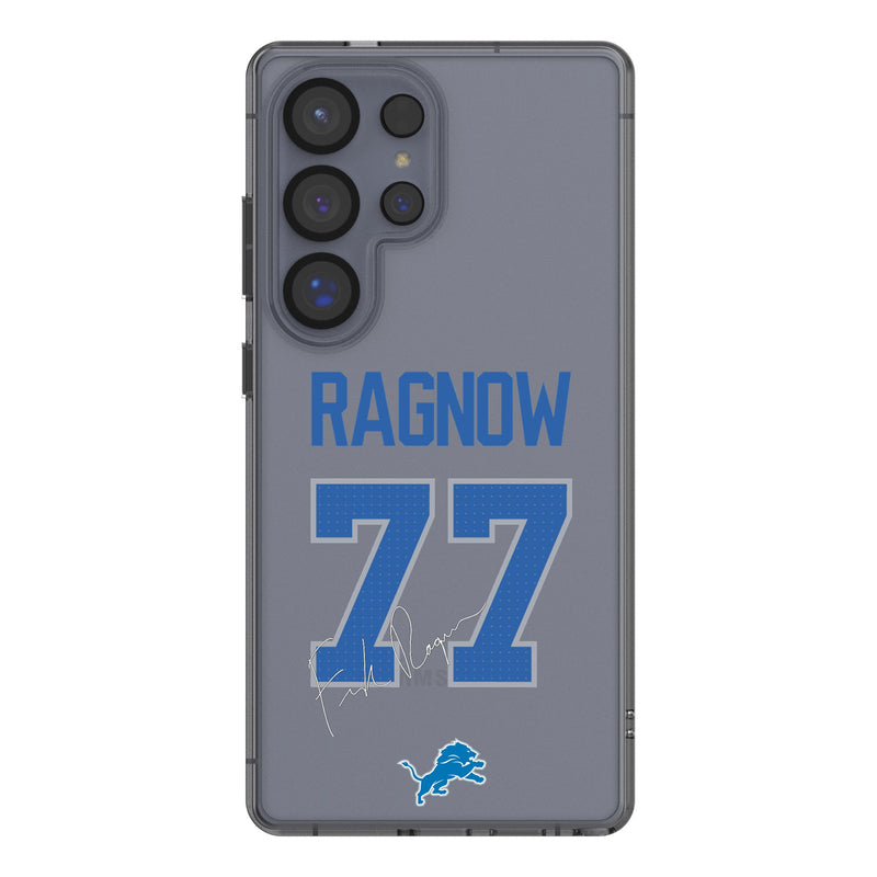 Frank Ragnow Detroit Lions 77 Game Tactic Galaxy Clear Phone Case for Samsung Galaxy