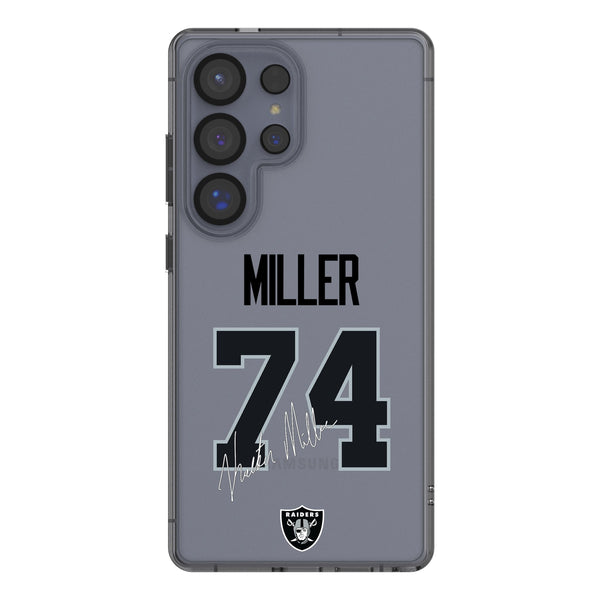 Kolton Miller Las Vegas Raiders 74 Game Tactic Galaxy Clear Phone Case for Samsung Galaxy