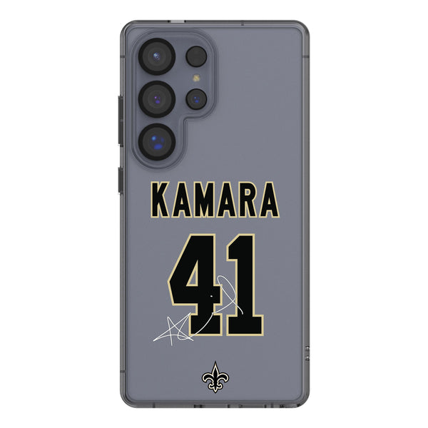 Alvin Kamara New Orleans Saints 41 Game Tactic Galaxy Clear Phone Case for Samsung Galaxy