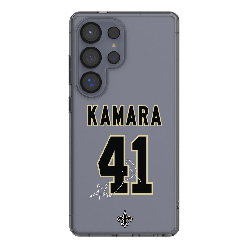Alvin Kamara New Orleans Saints 41 Game Tactic Galaxy Clear Phone Case for Samsung Galaxy