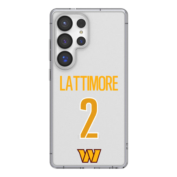 Marshon Lattimore Washington Commanders 2 Game Tactic Galaxy Clear Phone Case for Samsung Galaxy