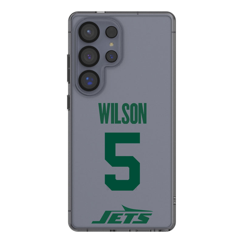 Garrett Wilson New York Jets 5 Game Tactic Galaxy Clear Phone Case for Samsung Galaxy
