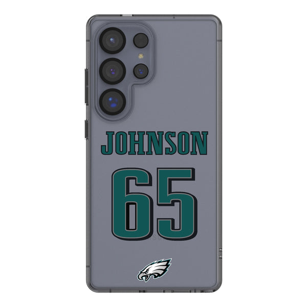 Lane Johnson Philadelphia Eagles 65 Game Tactic Galaxy Clear Phone Case for Samsung Galaxy