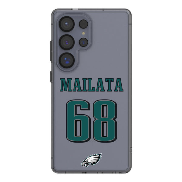 Jordan Mailata Philadelphia Eagles 68 Game Tactic Galaxy Clear Phone Case for Samsung Galaxy