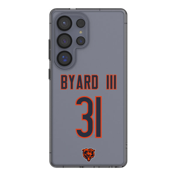 Kevin Byard III Chicago Bears 31 Game Tactic Galaxy Clear Phone Case for Samsung Galaxy
