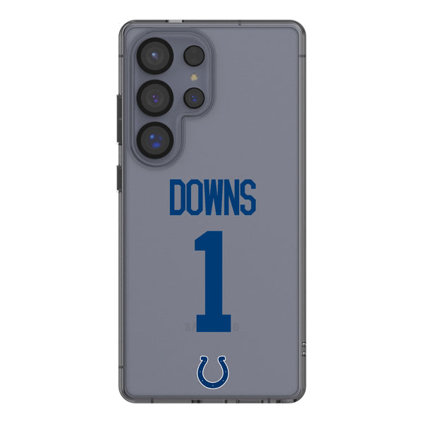 Josh Downs Indianapolis Colts 1 Game Tactic Galaxy Clear Phone Case for Samsung Galaxy