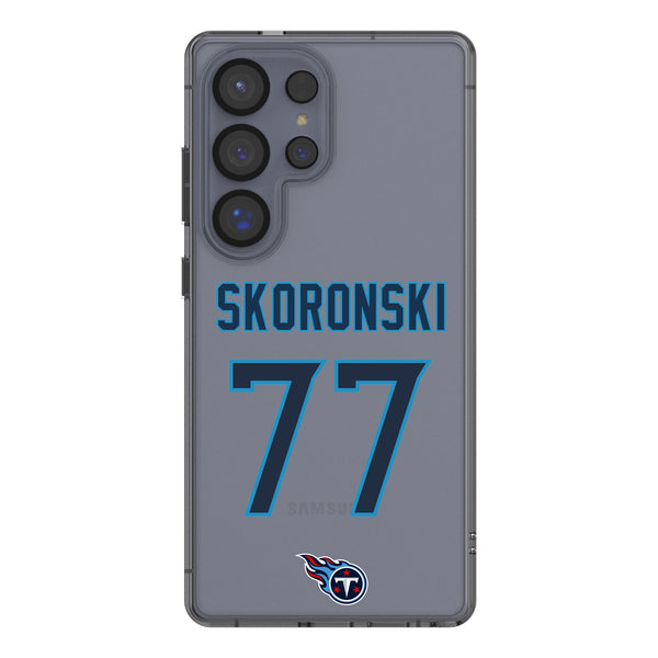 Peter Skoronski Tennessee Titans 77 Game Tactic Galaxy Clear Phone Case for Samsung Galaxy