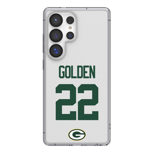 Matthew Golden Green Bay Packers 22 Game Tactic Galaxy Clear Phone Case for Samsung Galaxy