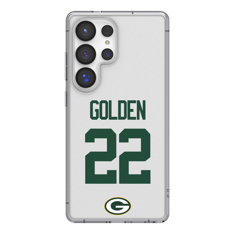 Matthew Golden Green Bay Packers 22 Game Tactic Galaxy Clear Phone Case for Samsung Galaxy