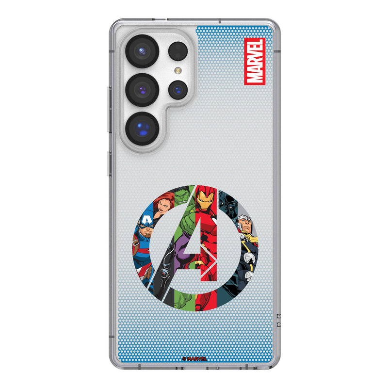 Marvel Avengers Grid Galaxy Clear Phone Case for Samsung Galaxy
