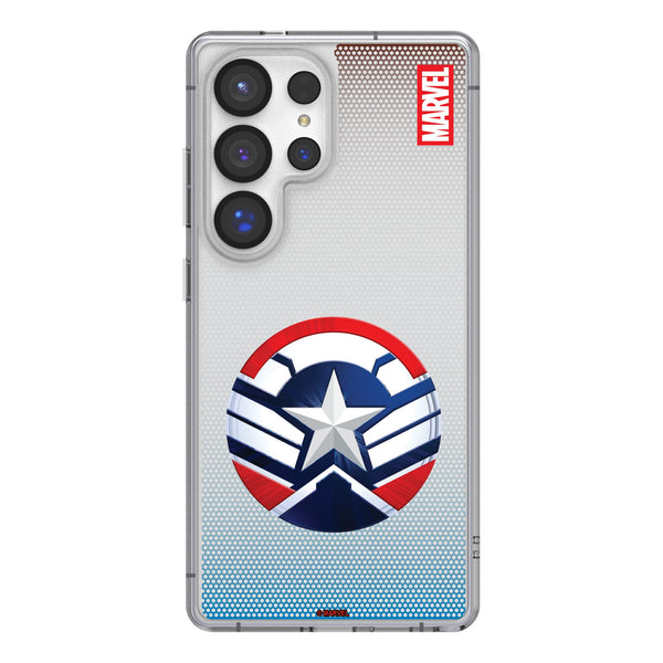Marvel Avengers Sam Wilson Captain America Grid Galaxy Clear Phone Case for Samsung Galaxy
