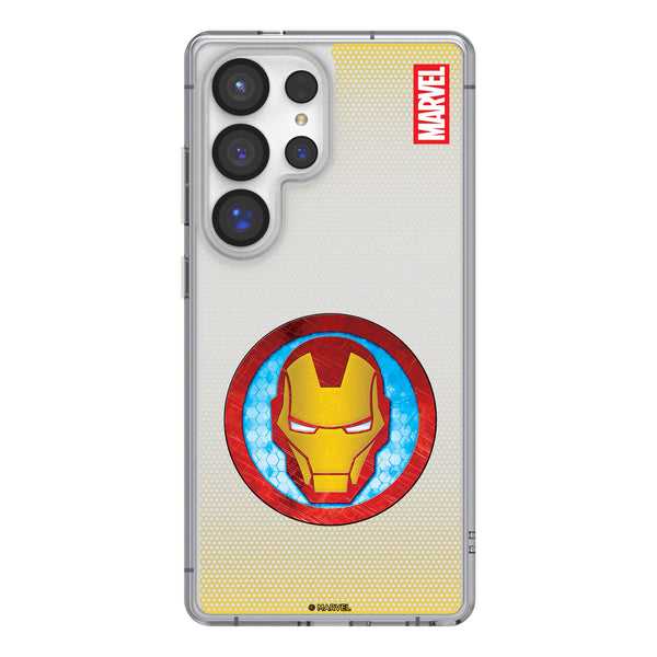 Marvel Avengers Iron Man Grid Galaxy Clear Phone Case for Samsung Galaxy