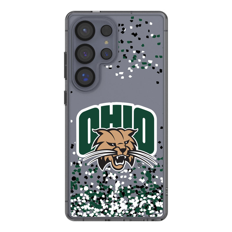 Ohio University Bobcats Confetti Galaxy Clear Phone Case for Samsung Galaxy