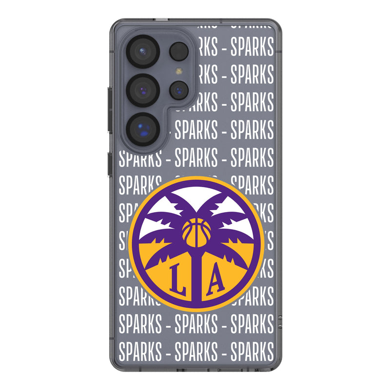 Los Angeles Sparks Text Backdrop Galaxy Clear Phone Case for Samsung Galaxy